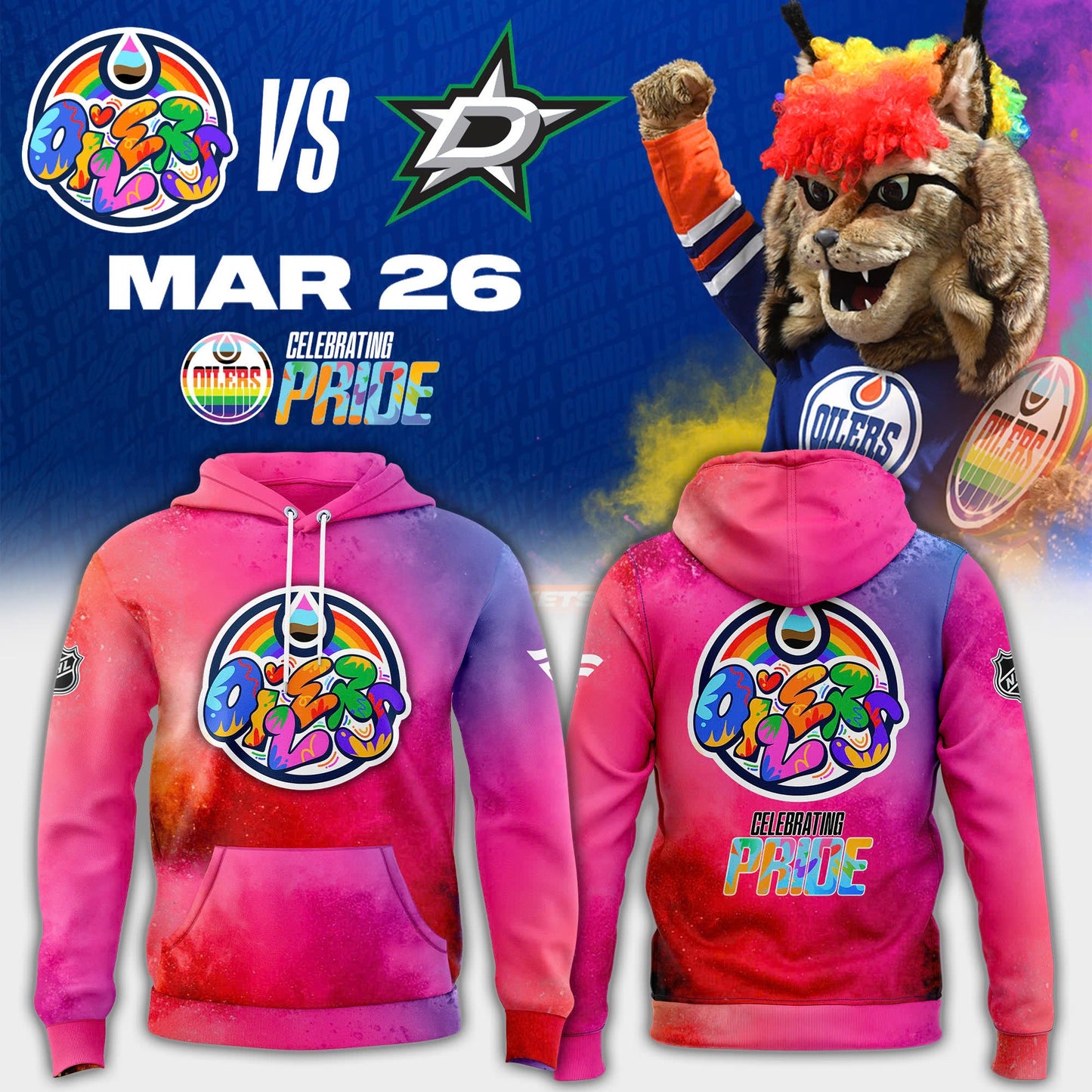 Unisex's Edmonton Oilers Navy Team Pride Logo Hoodie