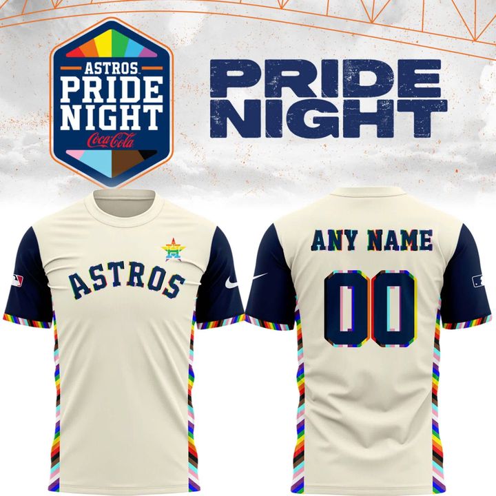 Special New Pride 25 Astros Logo Tshirt Custom Name Numbers