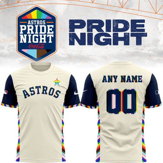 Special New Pride 25 Astros Logo Tshirt Custom Name Numbers