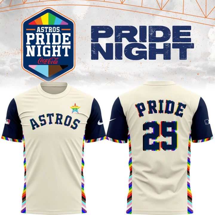 Special New Pride 25 Astros Logo Tshirt