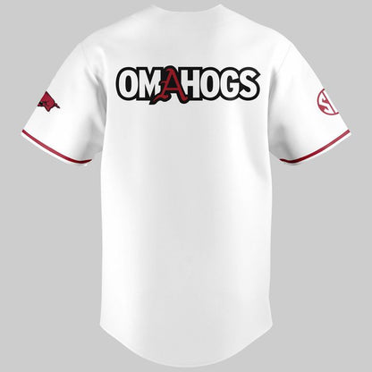 Special New Omahogs AR Baseball White Jersey