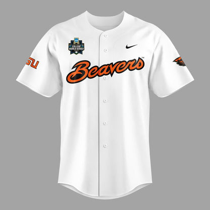Special New Beavers Baseball Men's College World Series White Jersey 2