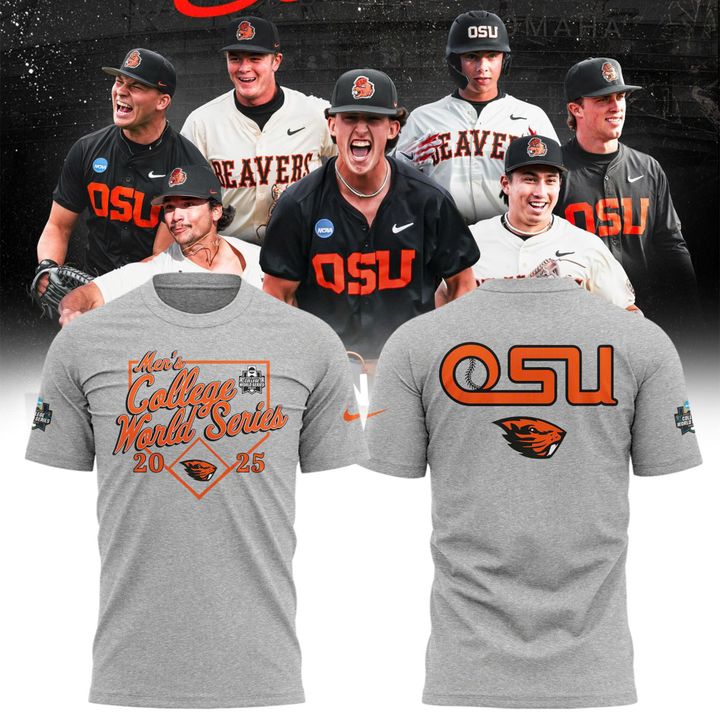 Special New OSU Baseball Men's College World Series Grey Tshirt