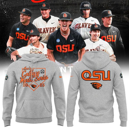 Special New OSU Baseball Men's College World Series Grey Hoodie
