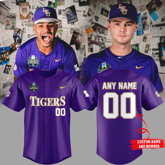 Special New Men's College World Series Tigers Baseball Jersey Custom