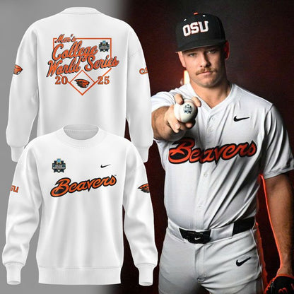 Special New Beavers Baseball Men's College World Series White Sweatshirt 2
