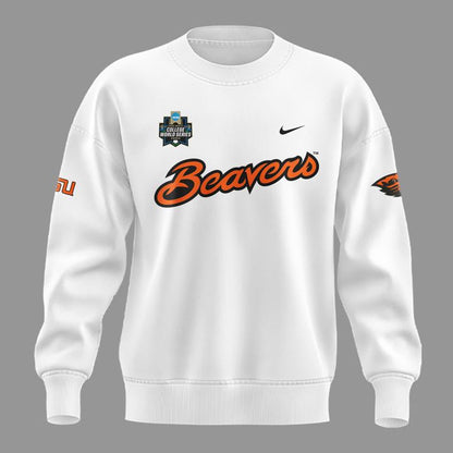 Special New Beavers Baseball Men's College World Series White Sweatshirt 2