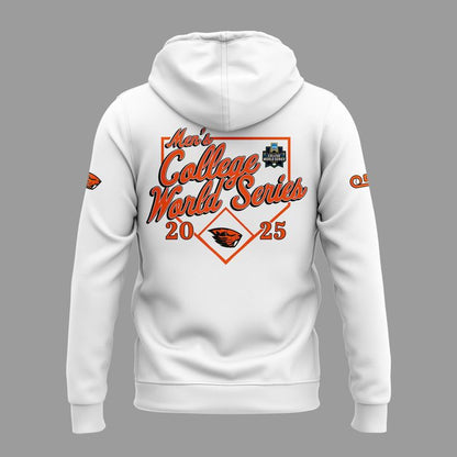 Special New Beavers Baseball Men's College World Series White Zip Hoodie 2
