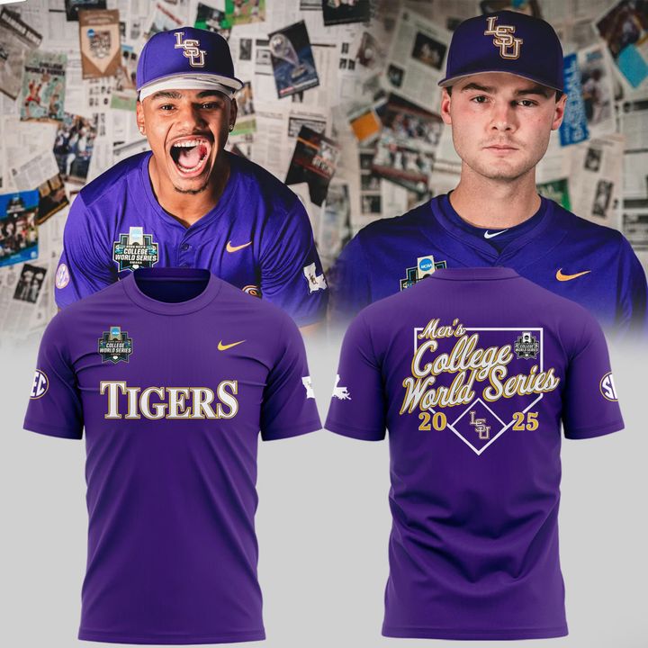 Special New Men's College World Series Tigers Tshirt