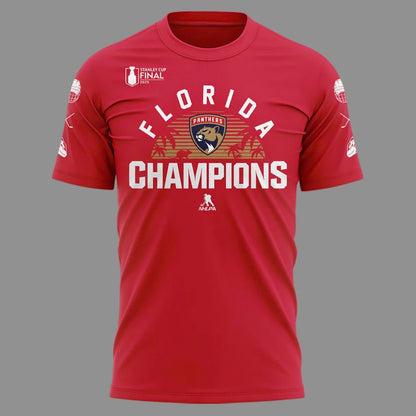 Special Edition Florida Panthers Back-To-Back Stanley Cup Champions T-Shirt 2025