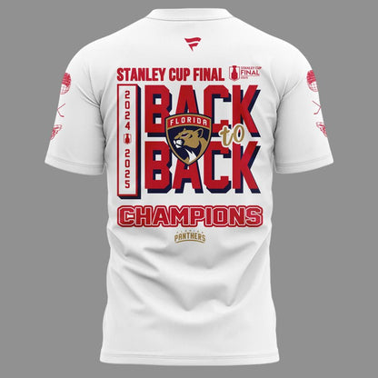 Special Edition Florida Panthers Back-To-Back Stanley Cup Champions T-Shirt 2025