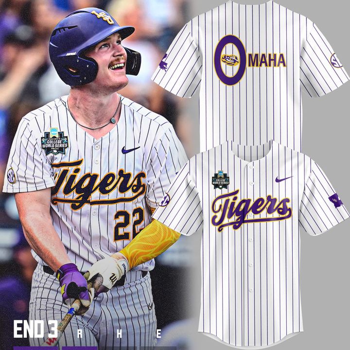 Special New Omaha Men's College World Series Tigers Baseball Jersey 2