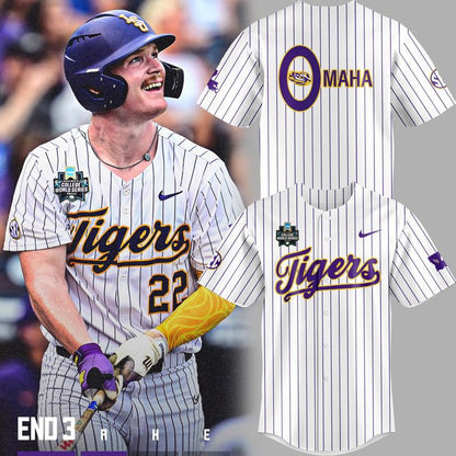 Special New Omaha Men's College World Series Tigers Baseball Jersey 2