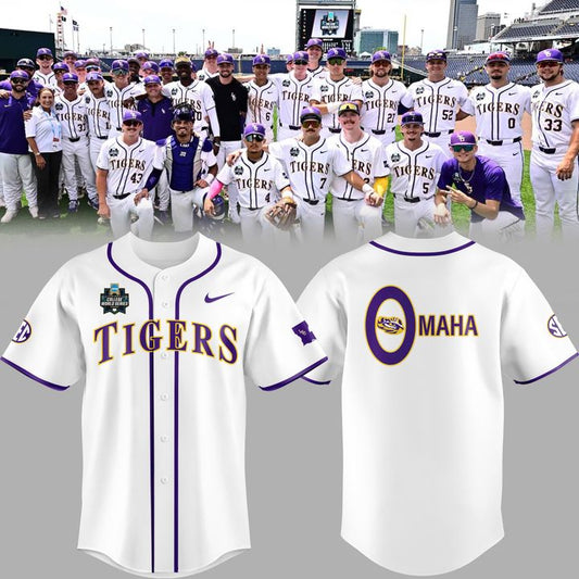Special New Omaha Men's College World Series Tigers Baseball Jersey 3