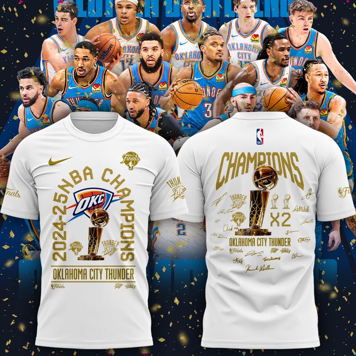 OKC Thunder Basketball T-Shirt 2025 Champions - OKC Thunder Won For City Shirt