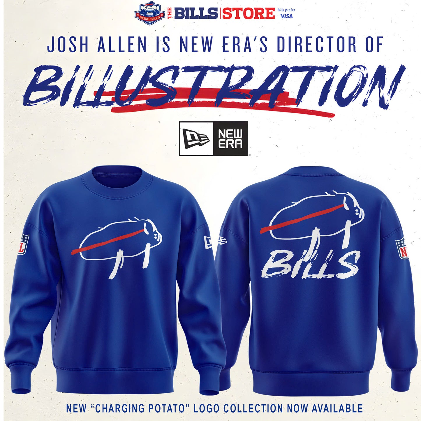New "Charging Potato" Logo Sweatshirt (Blue)