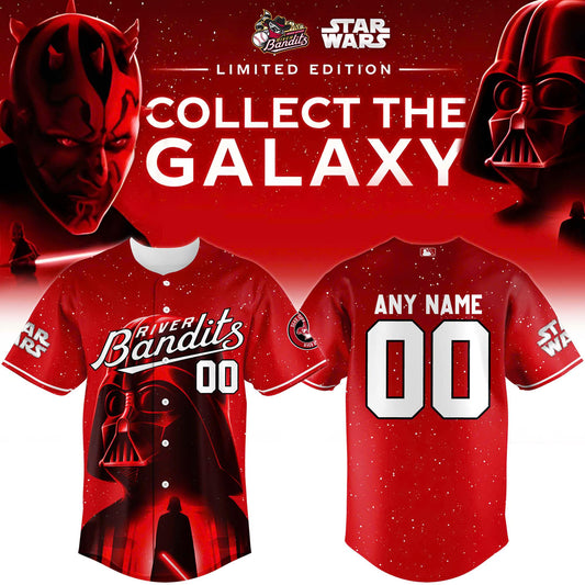 Quad Cities River Bandits x Star Wars Baseball Jersey 2025 Darth Vader