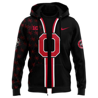 Premium Ohio State Buckeyes Black ZIP Hoodie 2025 Season