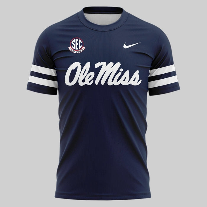 Ole Miss Football Uniform T-shirt - Navy Blue - Limited Edition