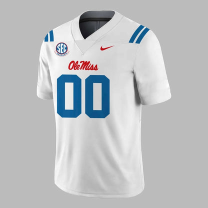 Ole Miss Rebels Football Custom Game Jersey - White - Limited Edition