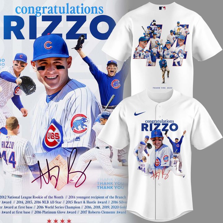 Chicago Cubs Legend Anthony Rizzo Jersey Thank You Rizz