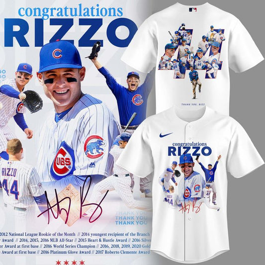 Chicago Cubs Legend Anthony Rizzo Jersey Thank You Rizz