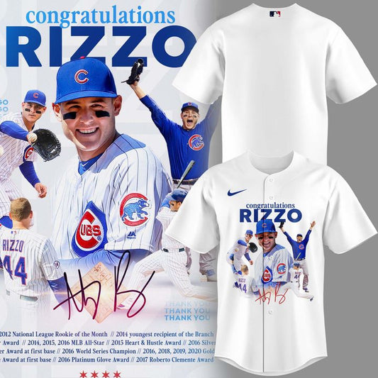 Chicago Cubs Legend Anthony Rizzo Jersey Thank You Rizz