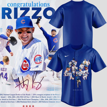 Chicago Cubs Legend Anthony Rizzo Jersey Thank You Rizz