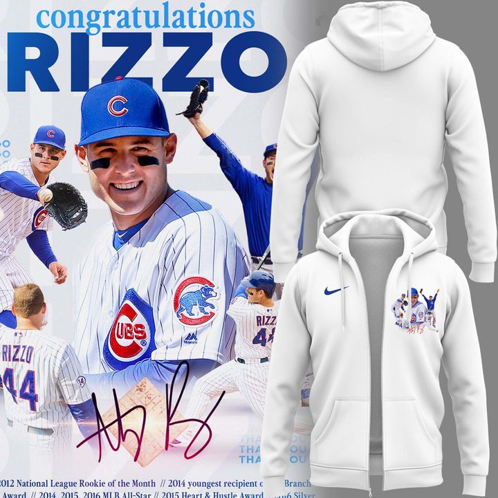 Chicago Cubs Legend Anthony Rizzo - Always And Forever Zip Hoodie