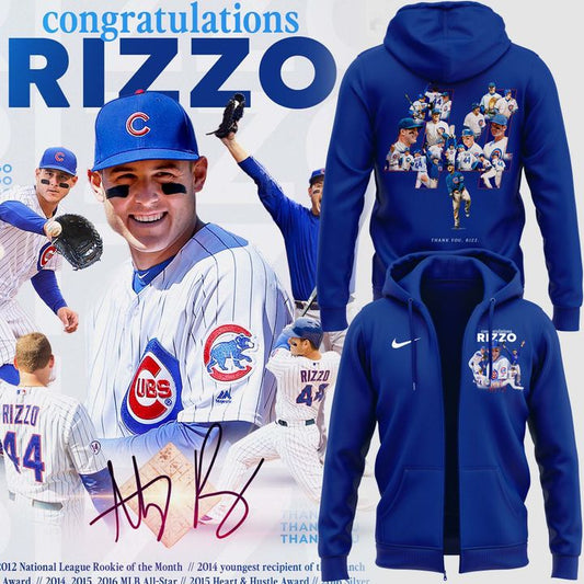 Chicago Cubs Legend Anthony Rizzo - Always And Forever Zip Hoodie
