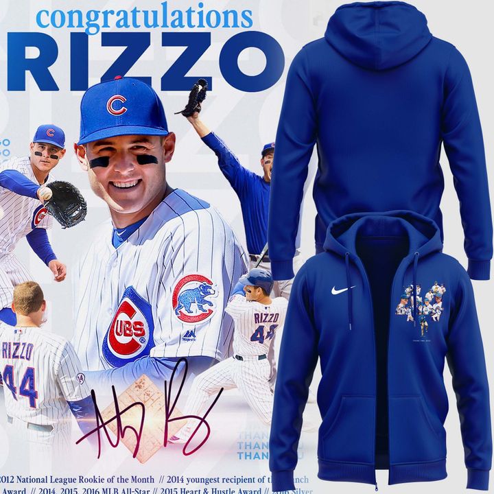 Chicago Cubs Legend Anthony Rizzo - Always And Forever Zip Hoodie