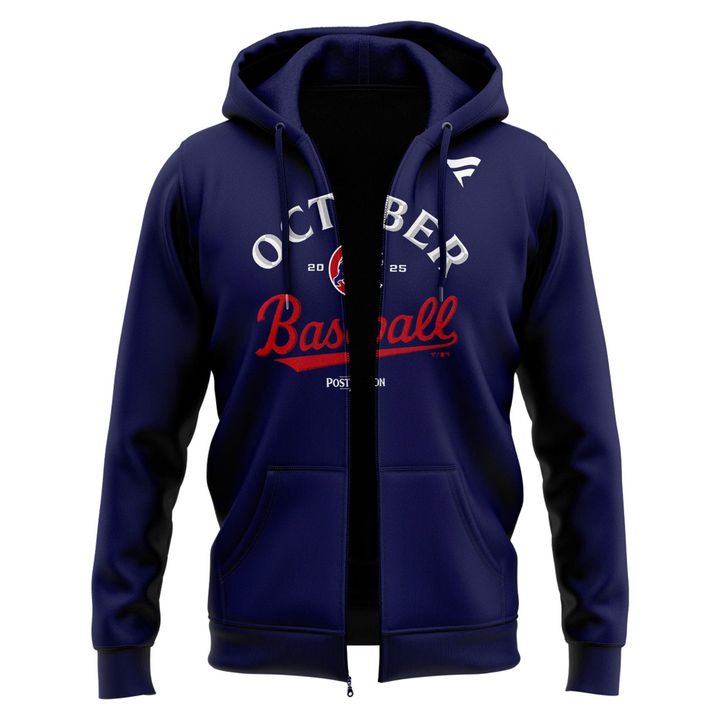 Special Edition October Baseball Post Season 2025 Chicago Cubs Zip Hoodie 2