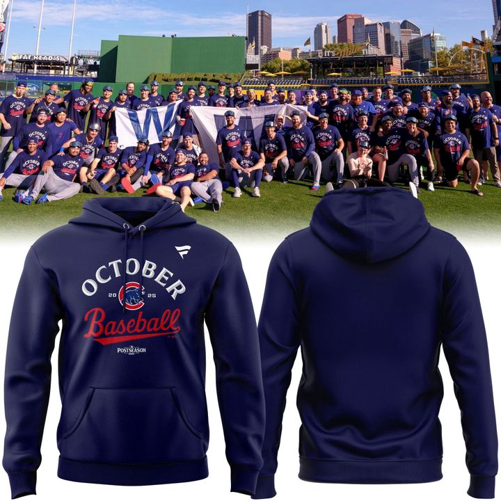 Special Edition October Baseball Post Season 2025 Chicago Cubs Hoodie 2