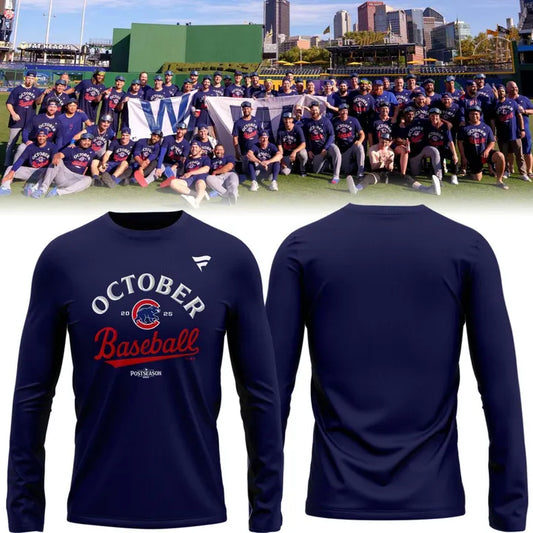 Special Edition October Baseball Post Season 2025 Chicago Cubs Long Sleeve Shirt 2