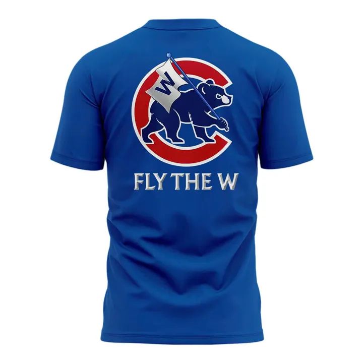 Special New October Ready "Chicago Cubs Fly The W" Flag Wordmark T-Shirt