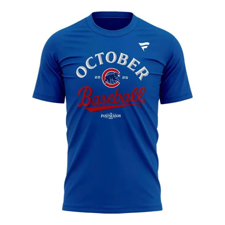 Special New October Ready " Chicago Cubs Fly The W" Flag Logo T-Shirt