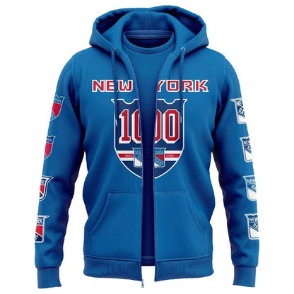 New York Rangers One Hundred Years As One Zip Hoodie