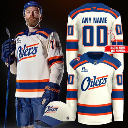 Edmonton Oilers Fanatics Blank Premium Cream Alternate Hockey Jersey (Custom)