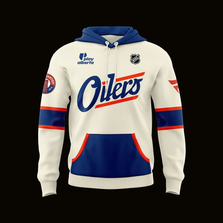 Edmonton Oilers Fanatics Blank Premium Cream Alternate Hoodie