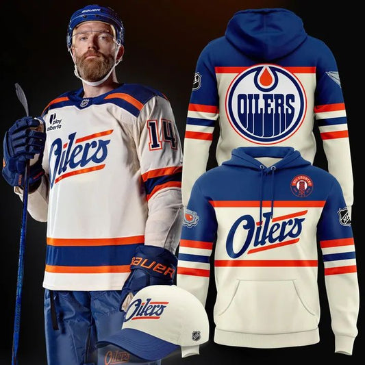 Edmonton Oilers Fanatics Premium Cream Hoodie 2025-2026