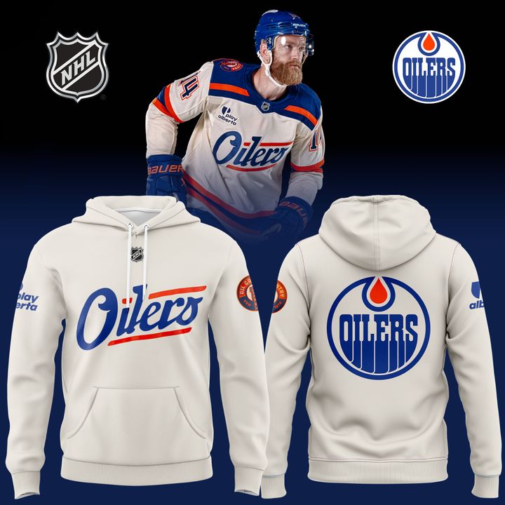 Edmonton Oilers Blank Premium Cream Alternate Hoodie
