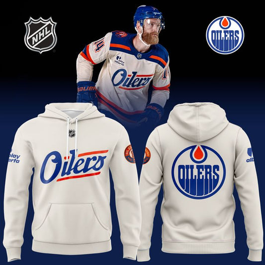 Edmonton Oilers Blank Premium Cream Alternate Hoodie