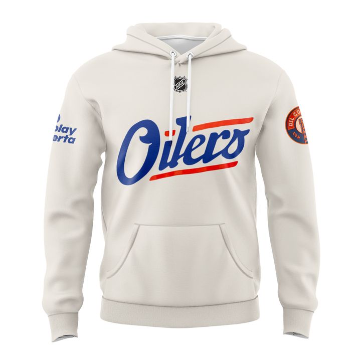 Edmonton Oilers Blank Premium Cream Alternate Hoodie