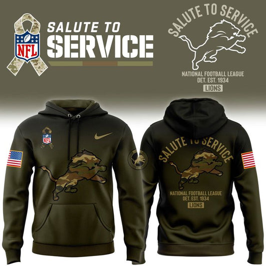 Detroit Lions 2025 Salute to Service Hoodie