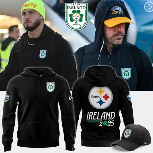 Pittsburgh Steelers New Era 2025 Ireland game Hoodie - Black