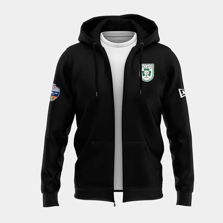 Pittsburgh Steelers New Era 2025 Ireland game Zip Hoodie - Black