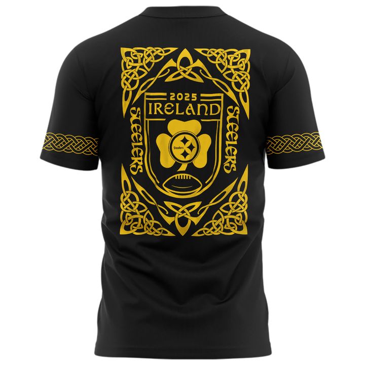 Pittsburgh Steelers 2025 Ireland game Special T-Shirt - Black