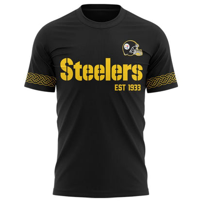 Pittsburgh Steelers 2025 Ireland game Special T-Shirt - Black