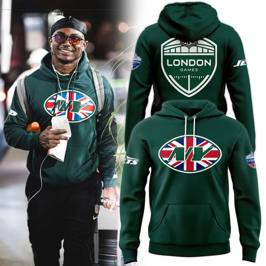 New York Jets 2025 NFL London Game Pullover Hoodie