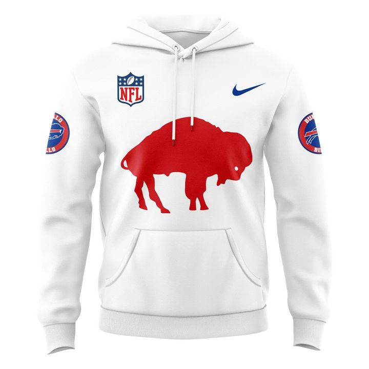 Buffalo Bills 2025 Classic Logo Hoodie - White